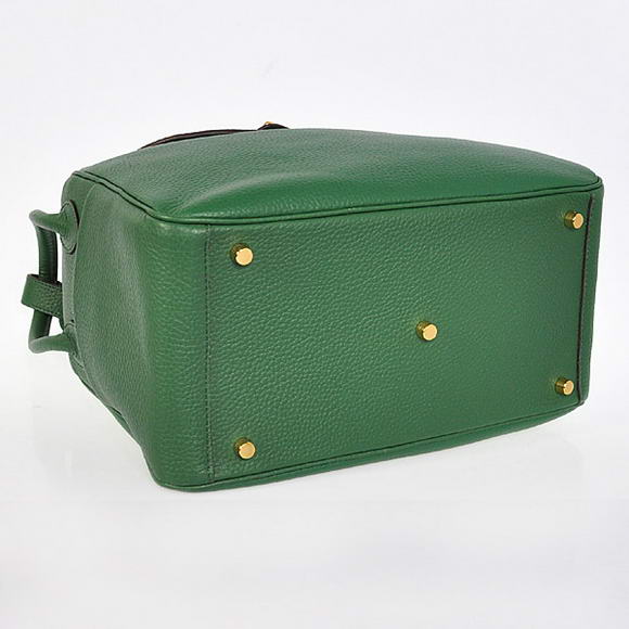 High Quality Replica Hermes Lindy 30CM Havanne Handbags 1057 Dark Green Leather Golden Hardware